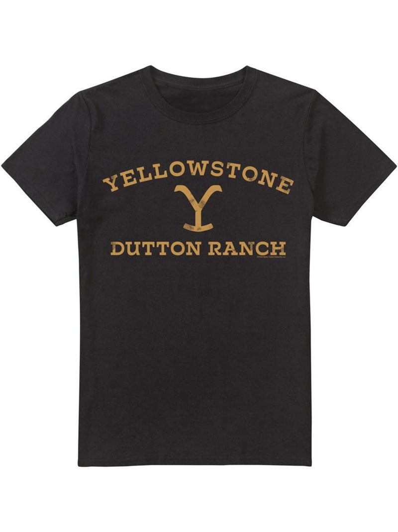 Camiseta logotipo curvado para hombre - yellowstone Negro - Kiabi