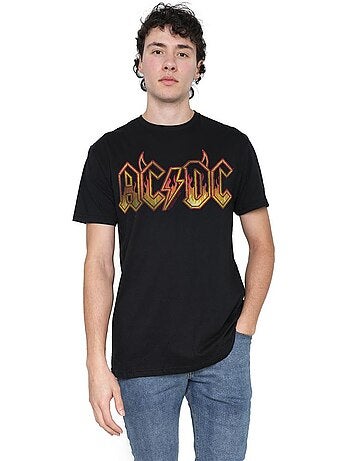 Camiseta logotipo de fuego para hombre - acdc