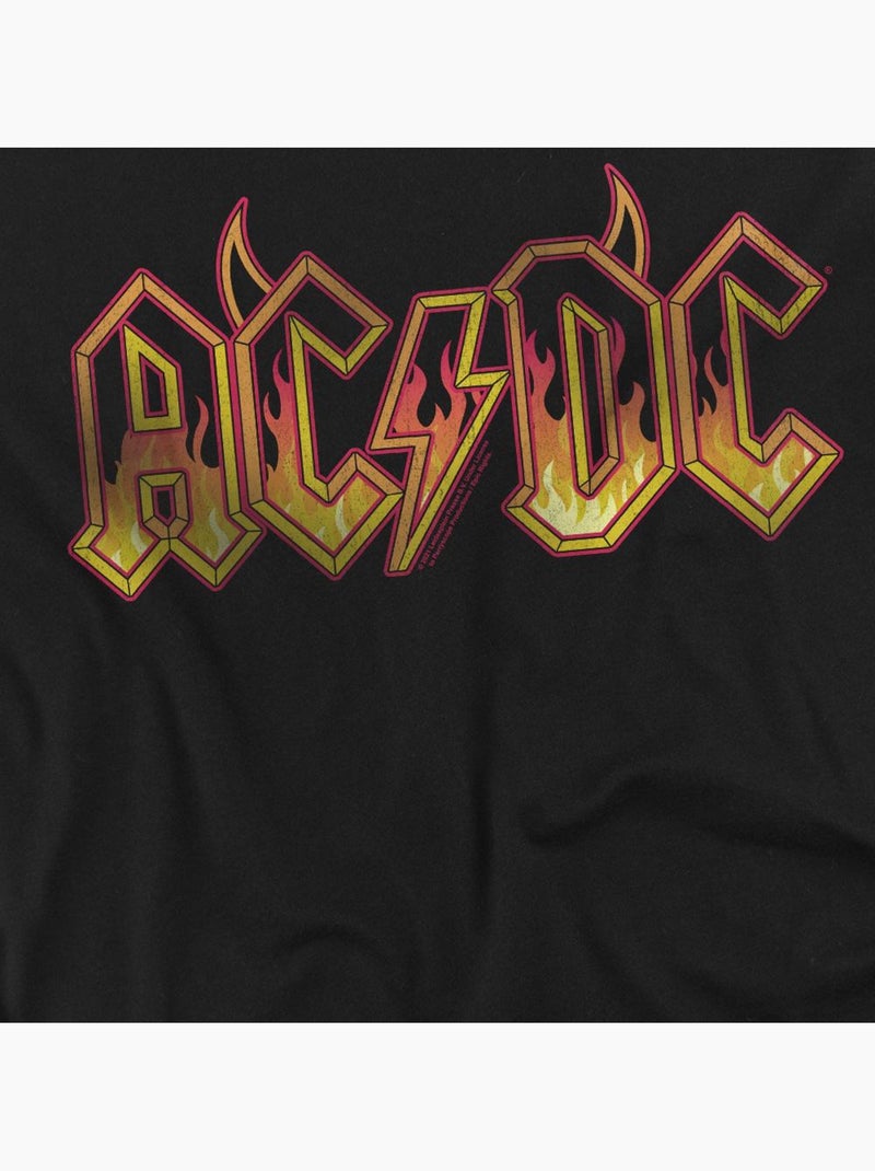 Camiseta logotipo de fuego para hombre - acdc Negro - Kiabi