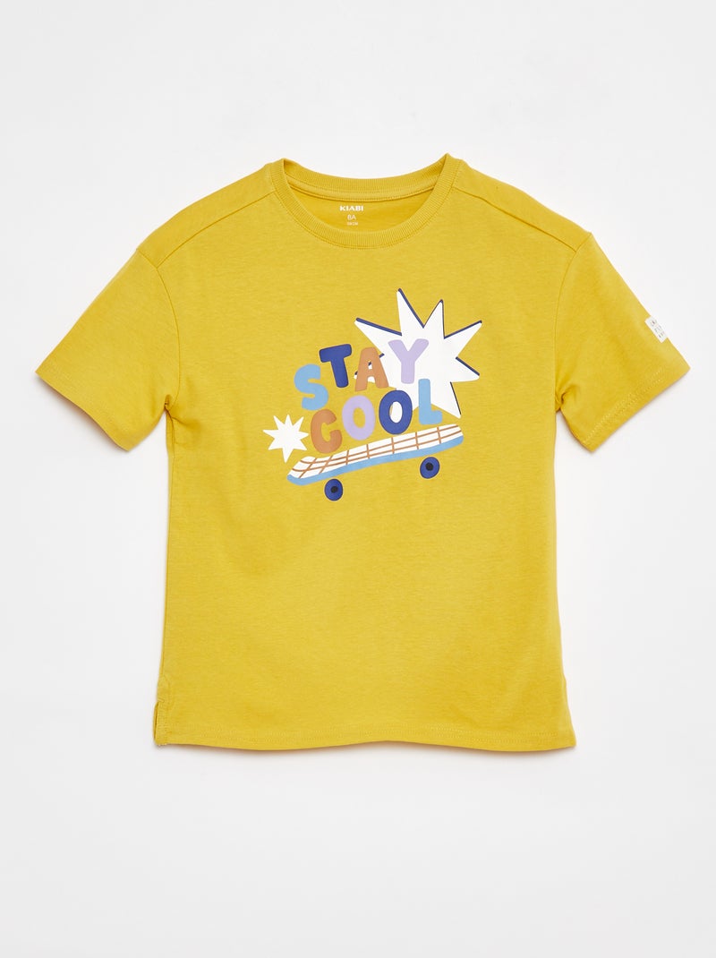 Camiseta loose con adorno - Grafik Edition Amarillo - Kiabi