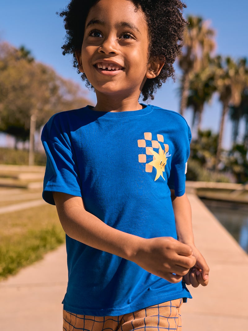 Camiseta loose con adorno - Grafik Edition Azul - Kiabi