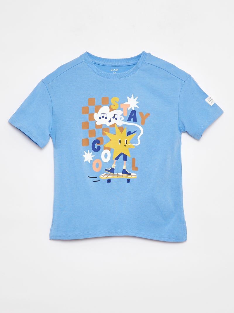 Camiseta loose con adorno - Grafik Edition Azul - Kiabi