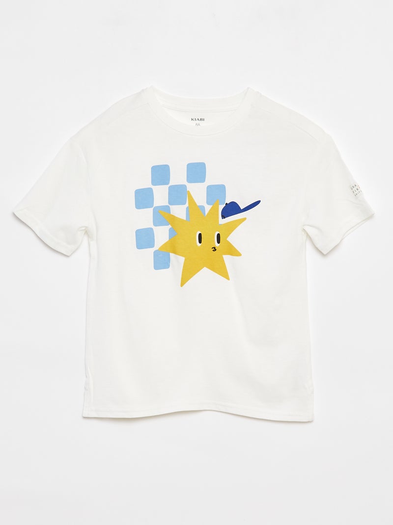Camiseta loose con adorno - Grafik Edition Blanco - Kiabi