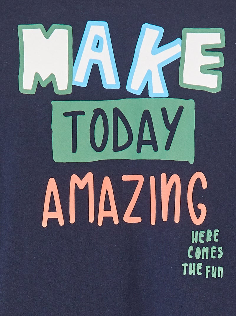 Camiseta loose de manga corta Azul - Kiabi