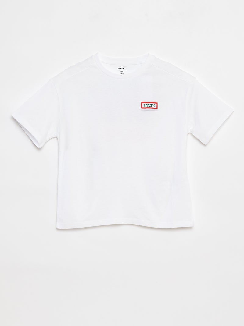 Camiseta loose de manga corta Beige - Kiabi