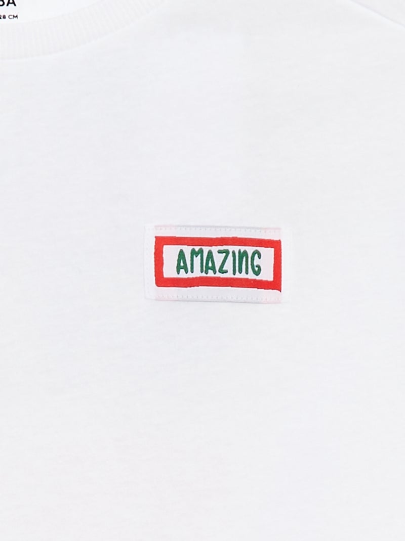 Camiseta loose de manga corta Beige - Kiabi