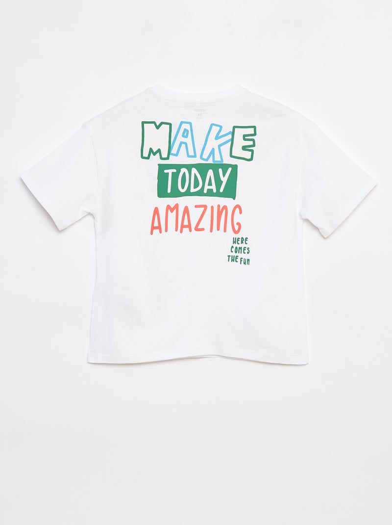 Camiseta loose de manga corta Beige - Kiabi