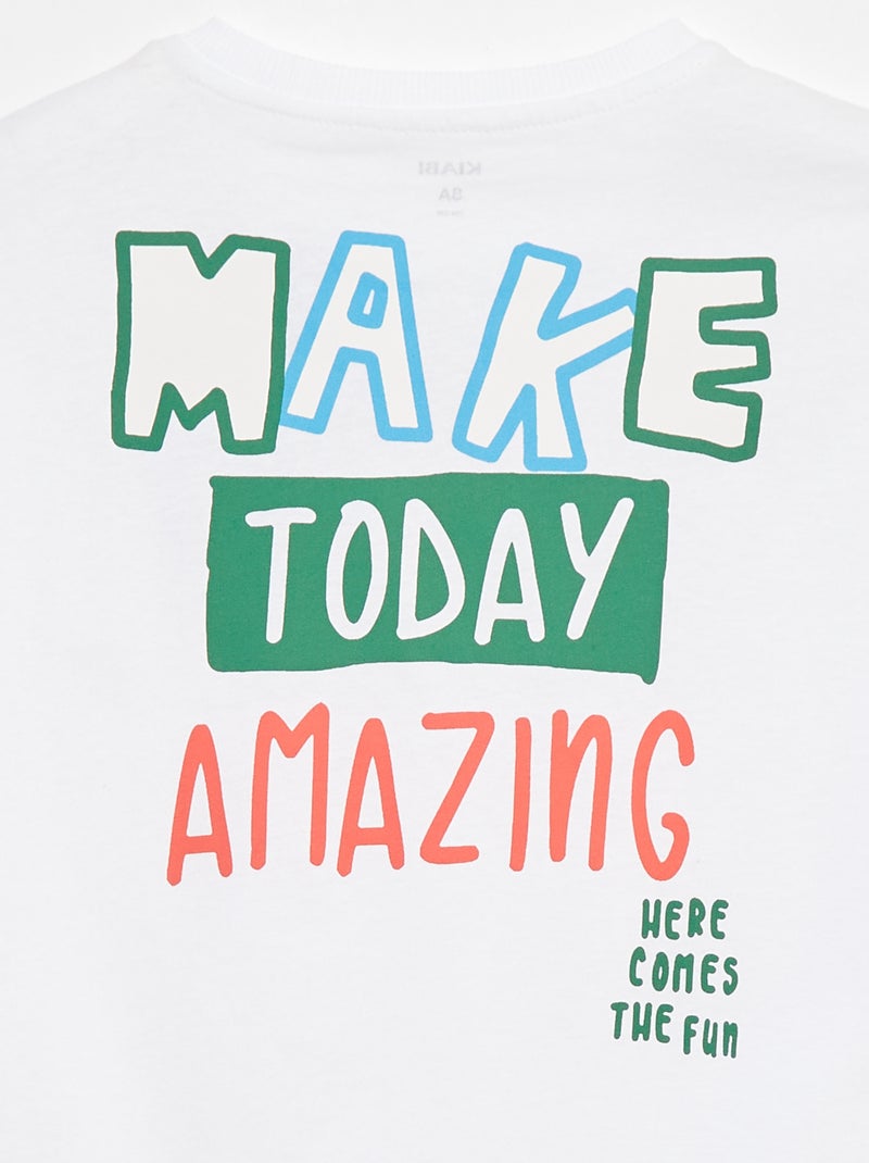 Camiseta loose de manga corta Beige - Kiabi