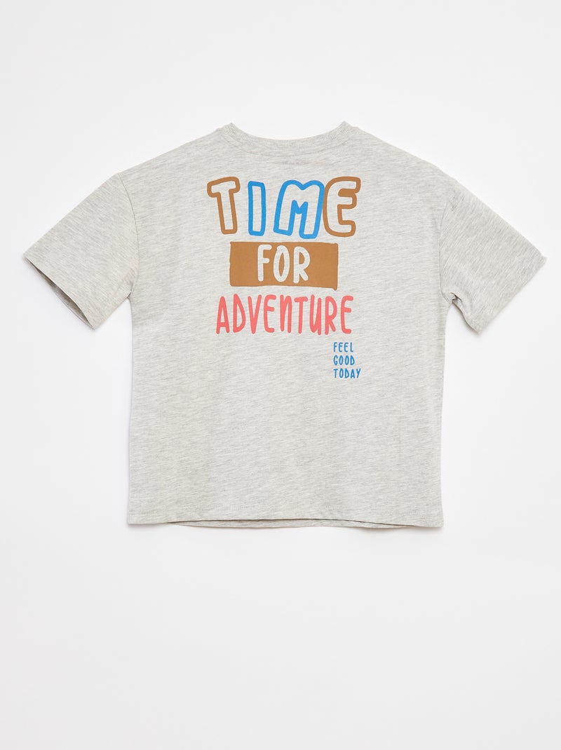 Camiseta loose de manga corta Gris - Kiabi