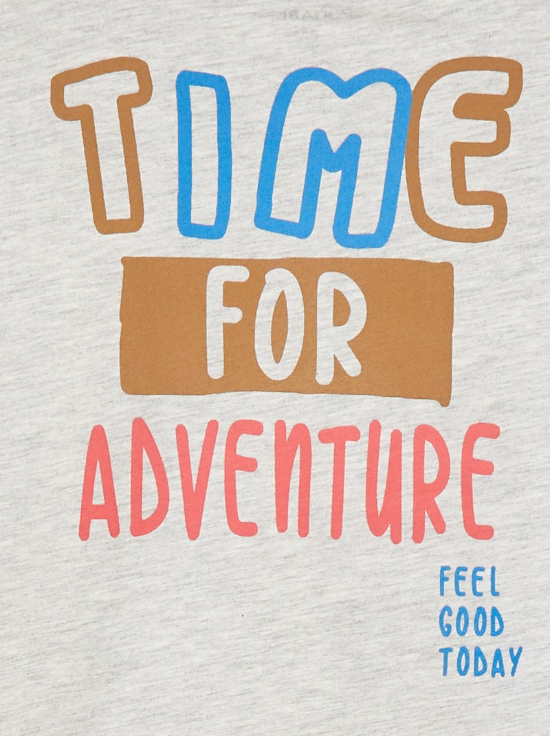 Camiseta loose de manga corta Gris - Kiabi