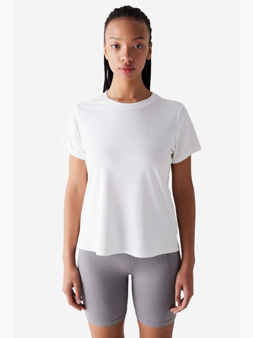 Camiseta loose de modal con cuello redondo roto penti - Kiabi