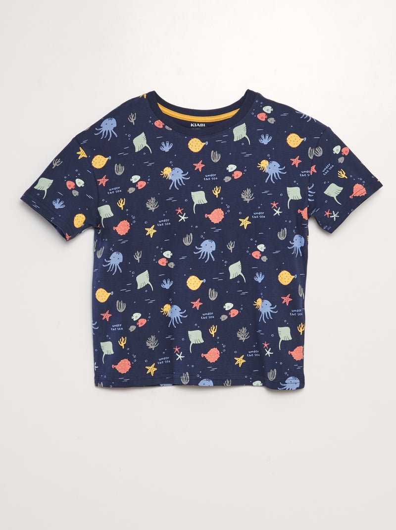 Camiseta loose estampada AZUL - Kiabi