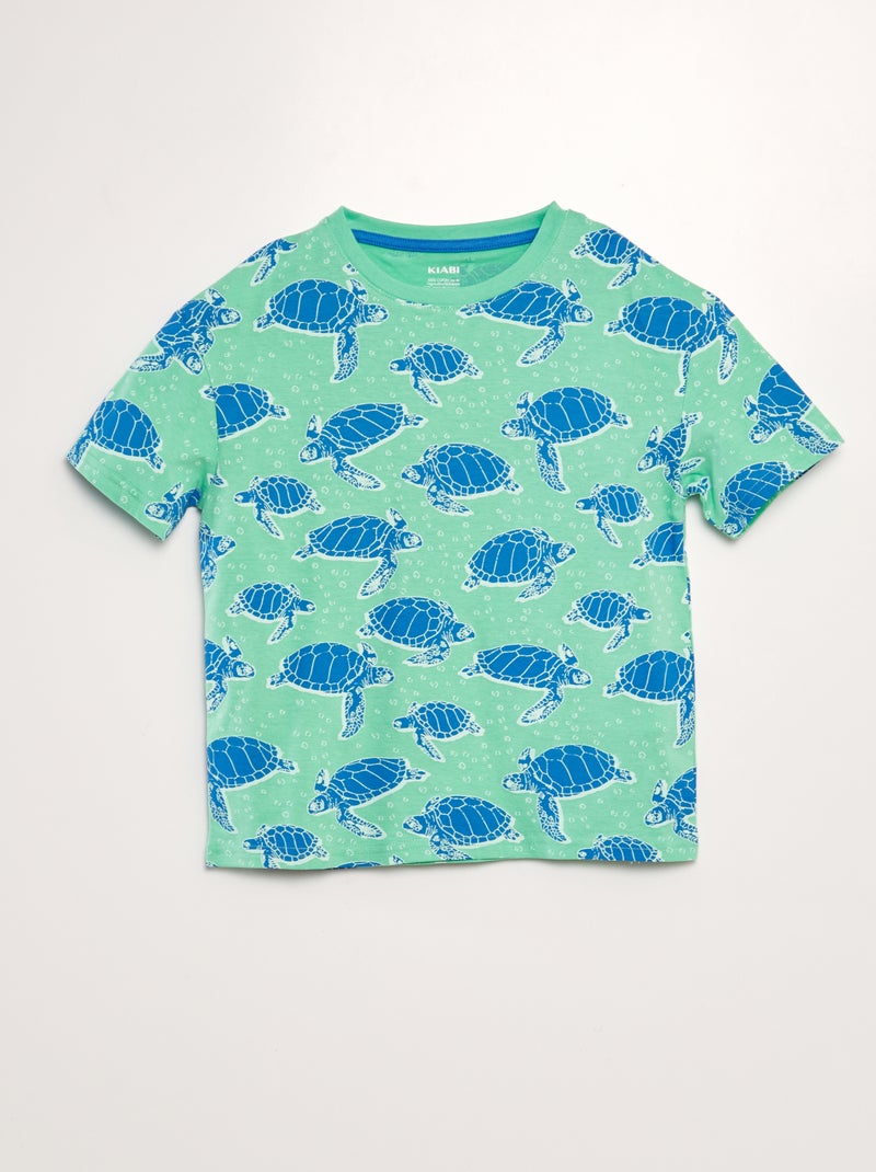 Camiseta loose estampada VERDE - Kiabi