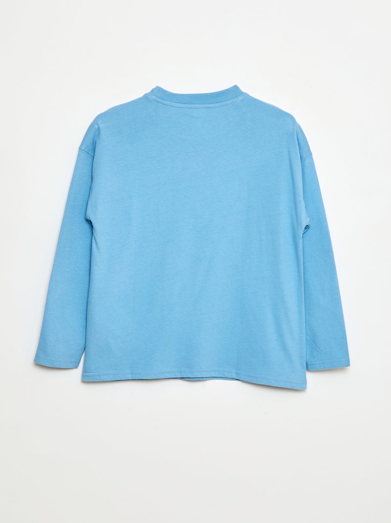 Camiseta loose lisa Azul - Kiabi