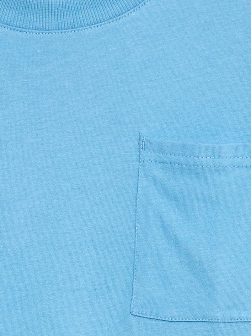 Camiseta loose lisa Azul - Kiabi