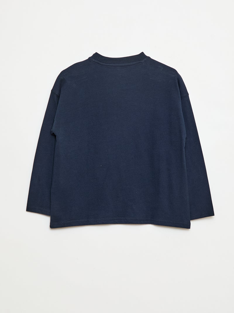 Camiseta loose lisa Azul - Kiabi