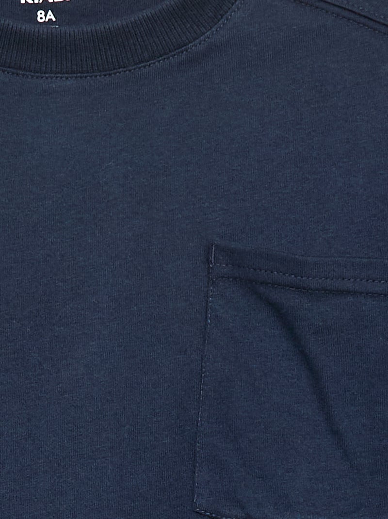 Camiseta loose lisa Azul - Kiabi