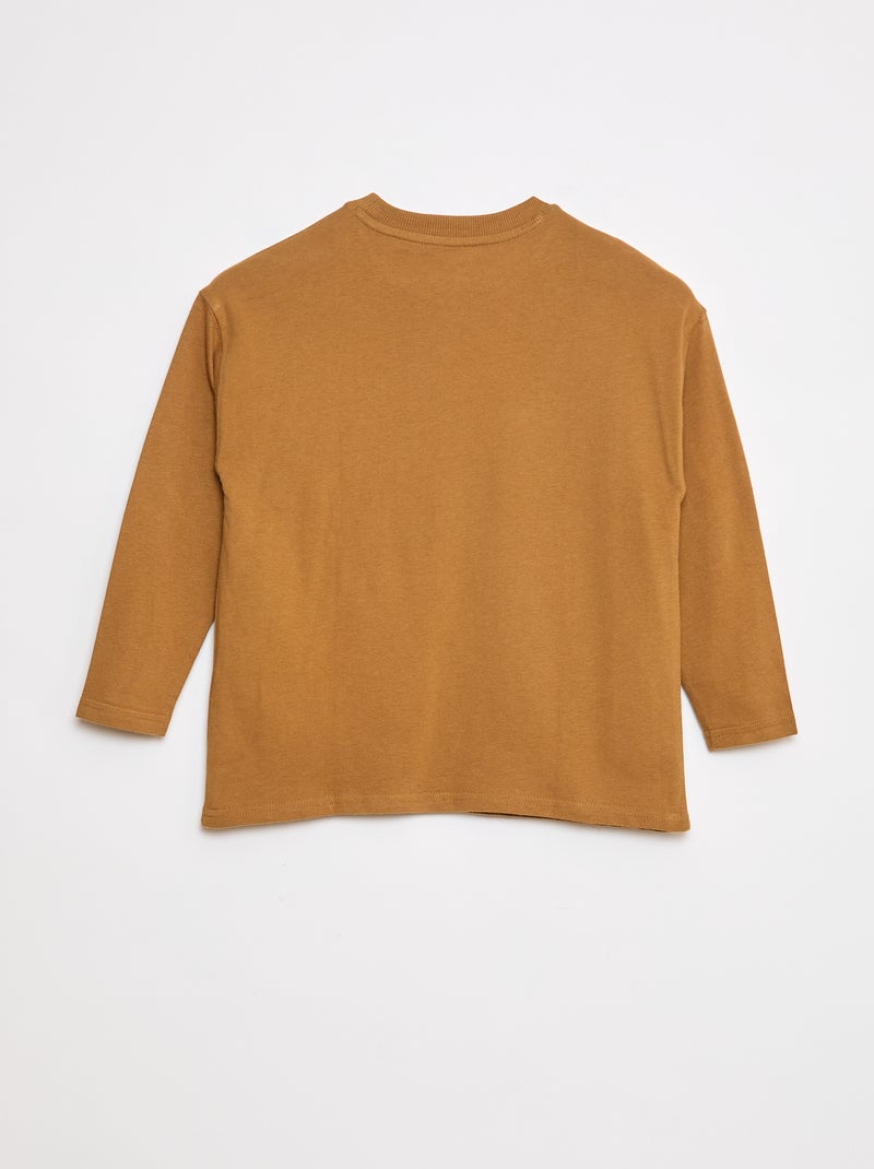 Camiseta loose lisa Beige - Kiabi