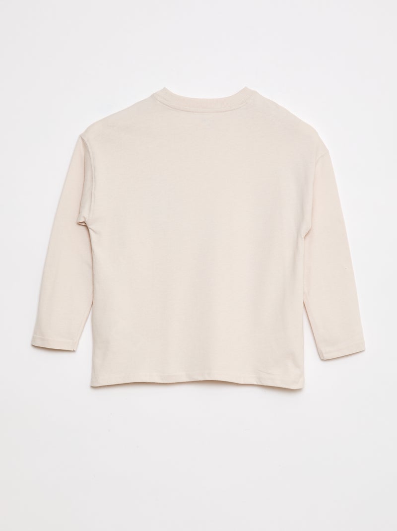 Camiseta loose lisa Blanco - Kiabi