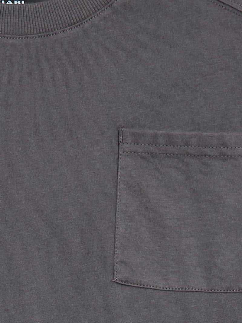 Camiseta loose lisa gris - Kiabi