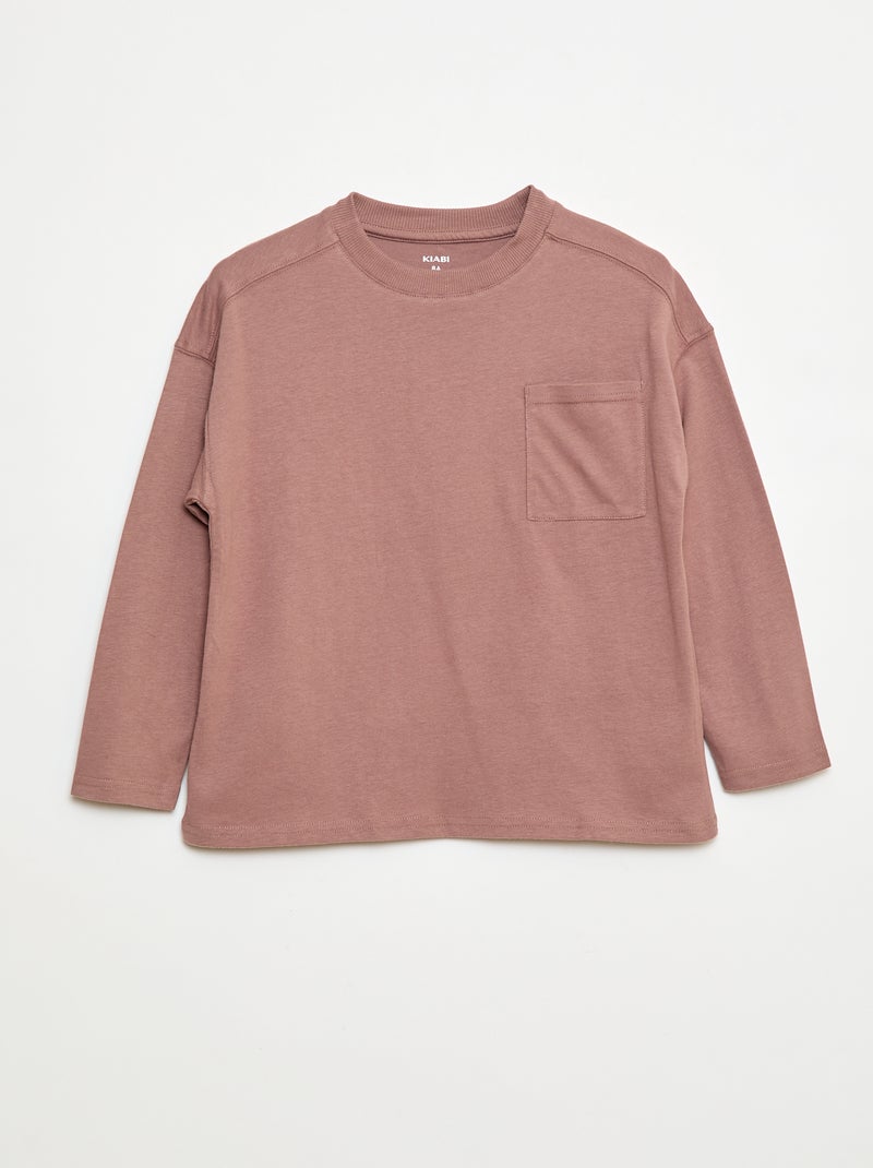 Camiseta loose lisa Rosa - Kiabi