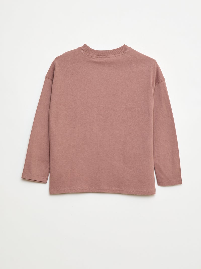 Camiseta loose lisa Rosa - Kiabi