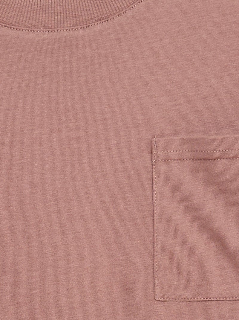 Camiseta loose lisa Rosa - Kiabi