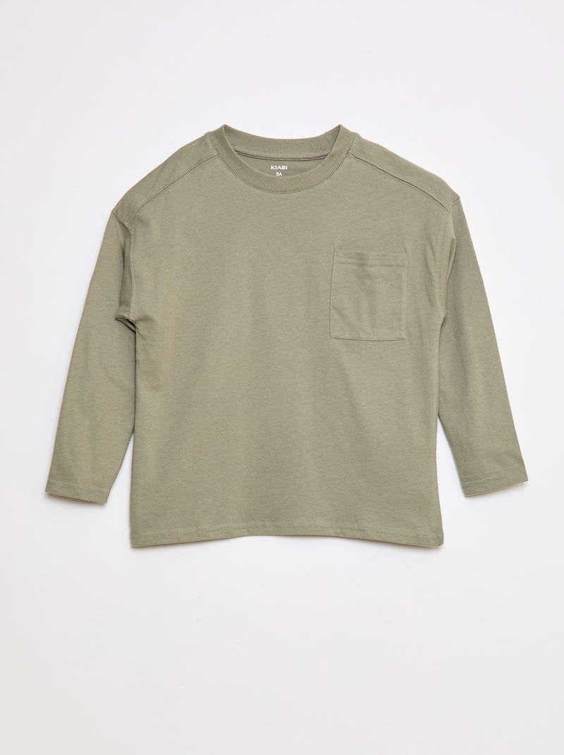 Camiseta loose lisa Verde - Kiabi