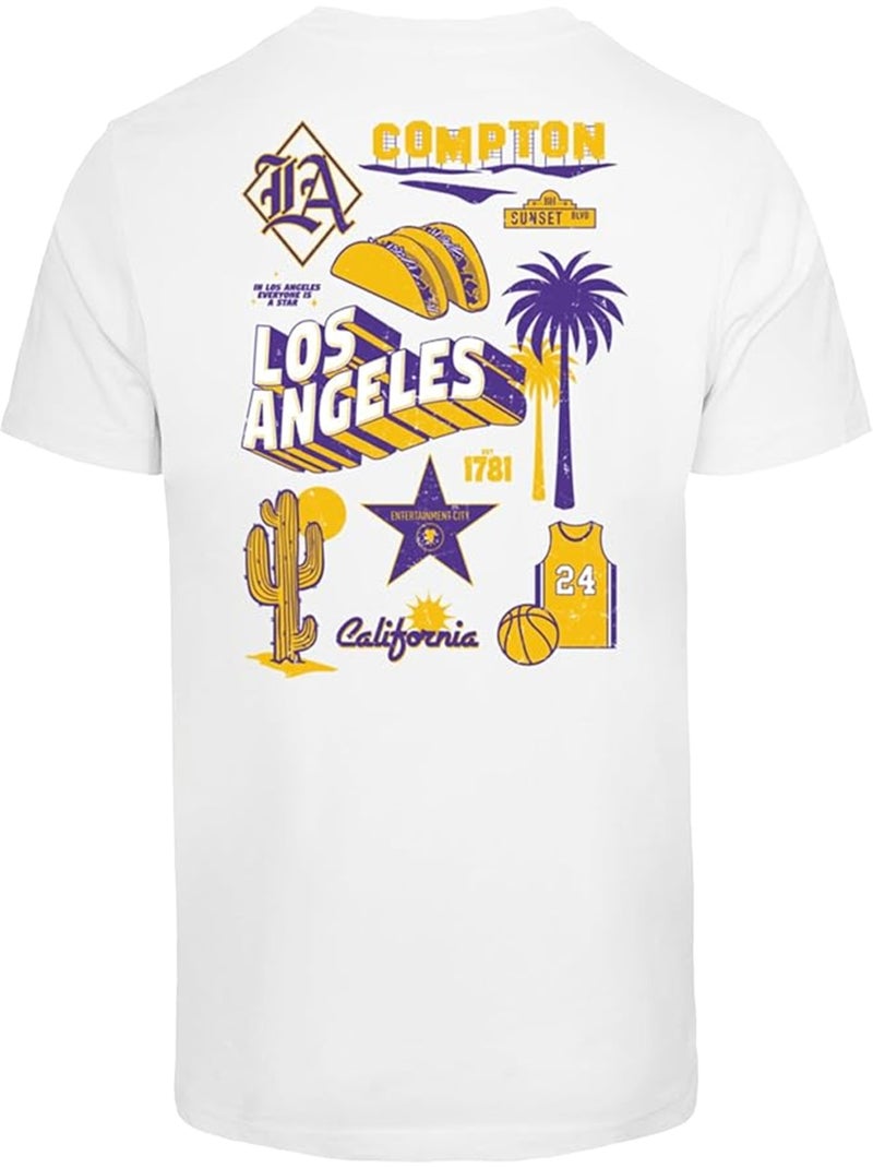 Camiseta los angeles city diseño estampado en espalda para hombre - mister tee Blanco - Kiabi