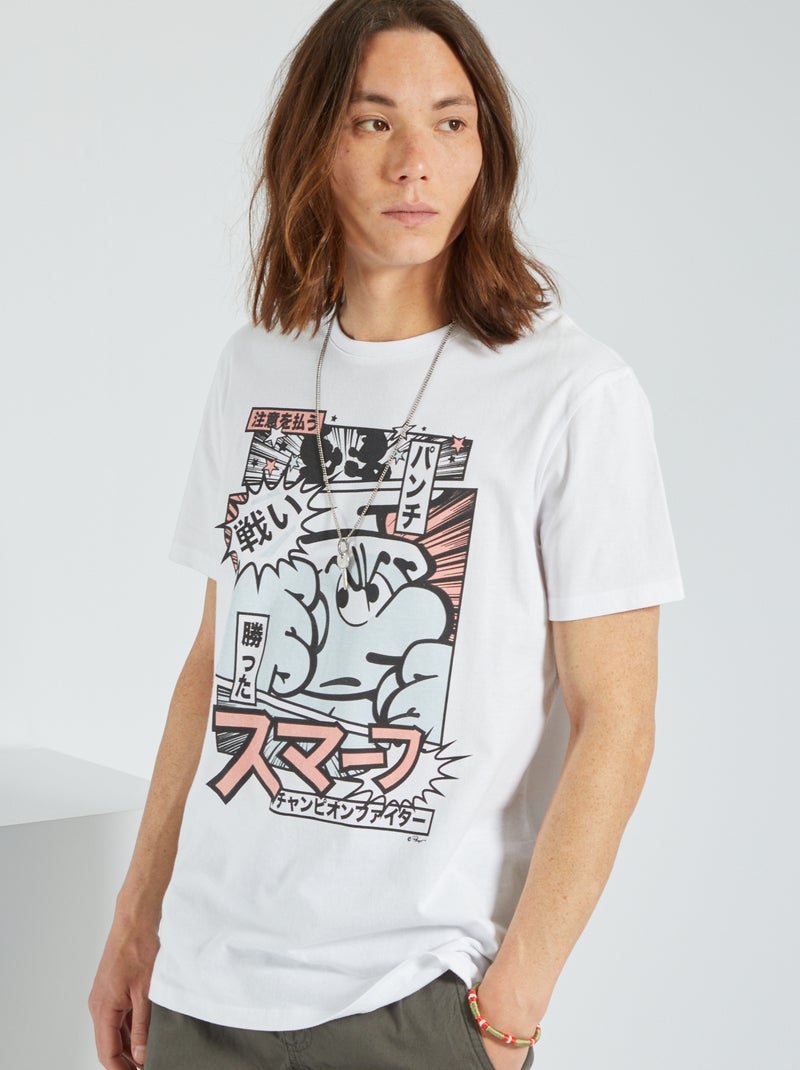 Camiseta 'Los Pitufos' blanco - Kiabi