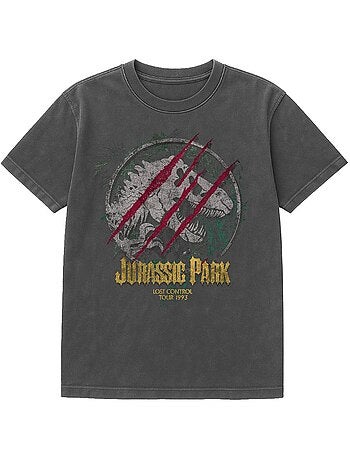 Camiseta lost control diseño t-rex de lavado vintage para adultos unisex - jurassic park