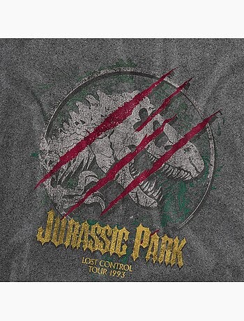 Camiseta lost control diseño t-rex de lavado vintage para adultos unisex - jurassic park