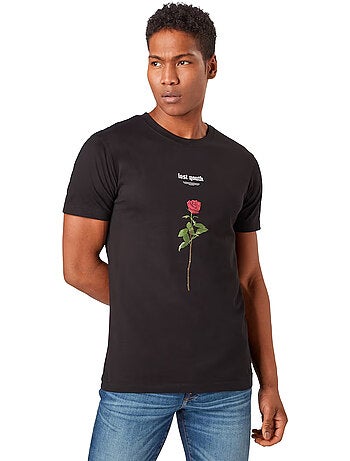 Camiseta lost youth diseño rosa para hombre - mister tee