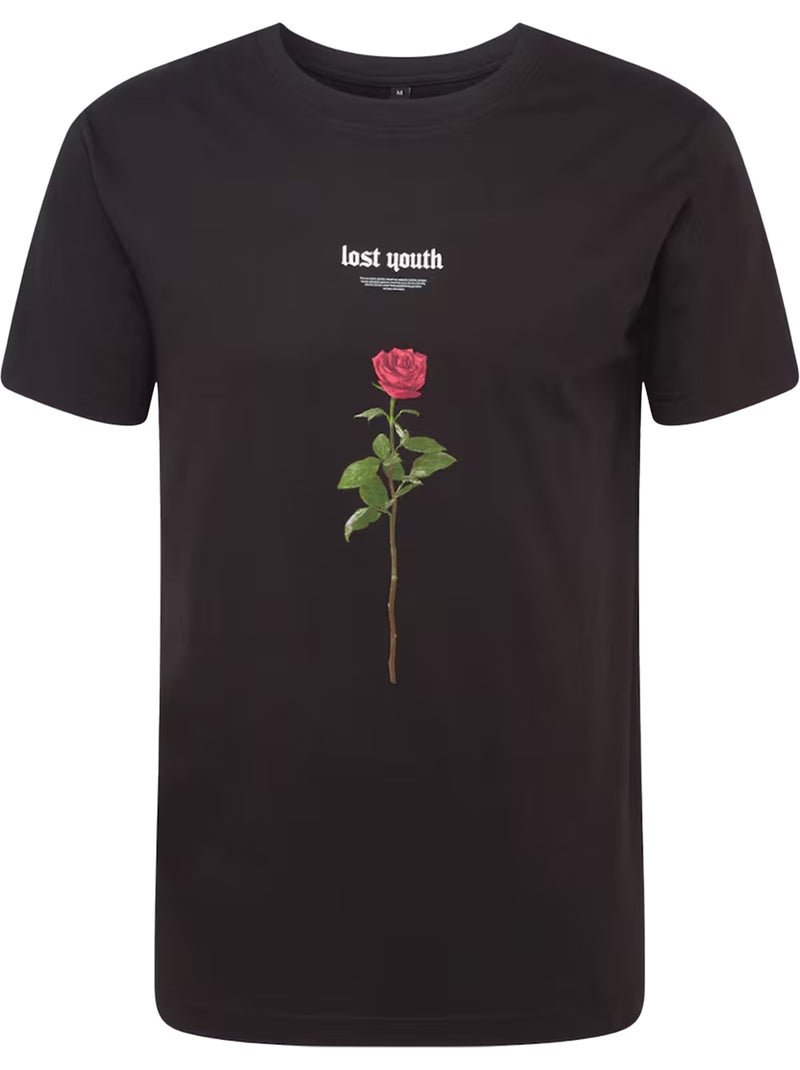 Camiseta lost youth diseño rosa para hombre - mister tee Negro - Kiabi