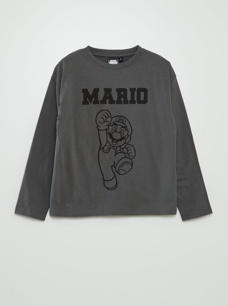 Camiseta 'Luigi' 'Mario' 'Super Nintendo' GRIS - Kiabi