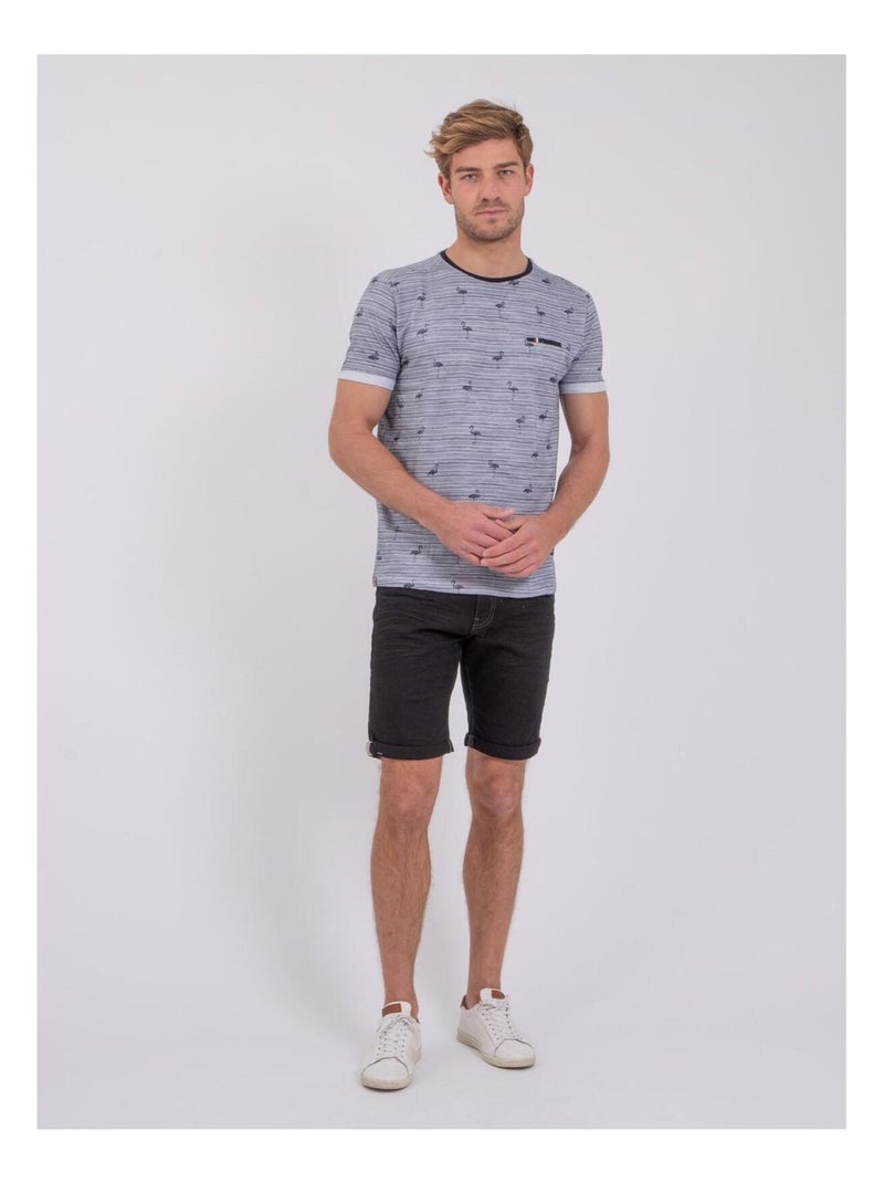 Camiseta manches courtes pur coton NABALVINE Azul marino - Kiabi