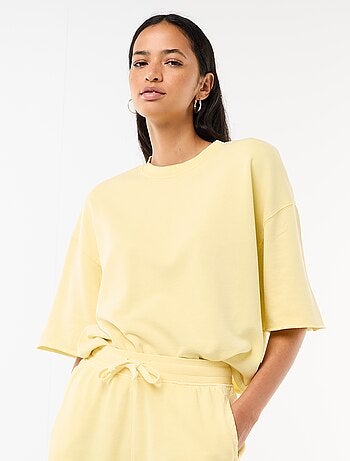 Camiseta manga 3/4 en felpa