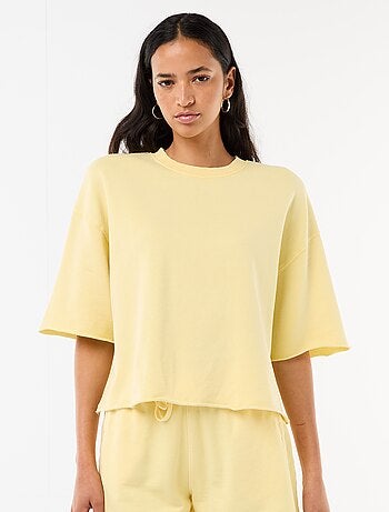 Camiseta manga 3/4 en felpa