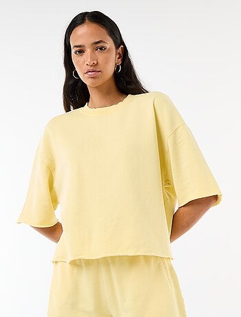 Camiseta manga 3/4 en felpa