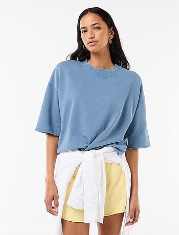 Camiseta manga 3/4 en felpa