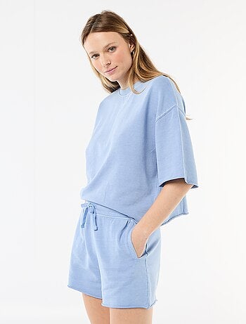 Camiseta manga 3/4 en felpa