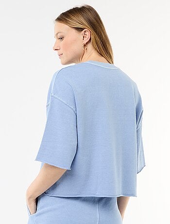 Camiseta manga 3/4 en felpa