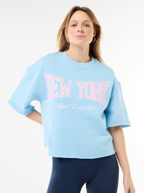 Camiseta manga 3/4 en felpa - Kiabi