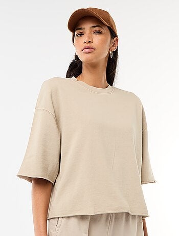 Camiseta manga 3/4 en felpa