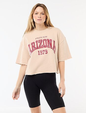 Camiseta manga 3/4 en felpa