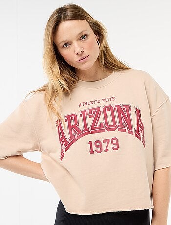 Camiseta manga 3/4 en felpa