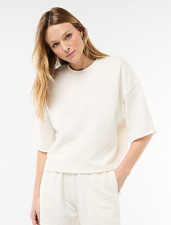 Camiseta manga 3/4 en felpa