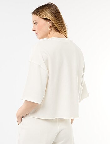 Camiseta manga 3/4 en felpa