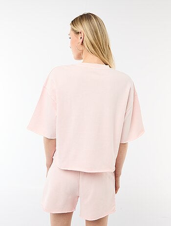 Camiseta manga 3/4 en felpa