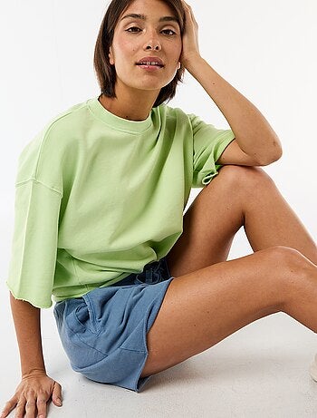 Camiseta manga 3/4 en felpa